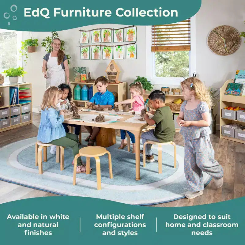 Guidecraft EdQ Présentoir à Livres et Bacs : Étagère en Bois avec Niveaux et Casiers, Meuble de Salle de Jeux pour Tout-Petits et Organisateur Cubique