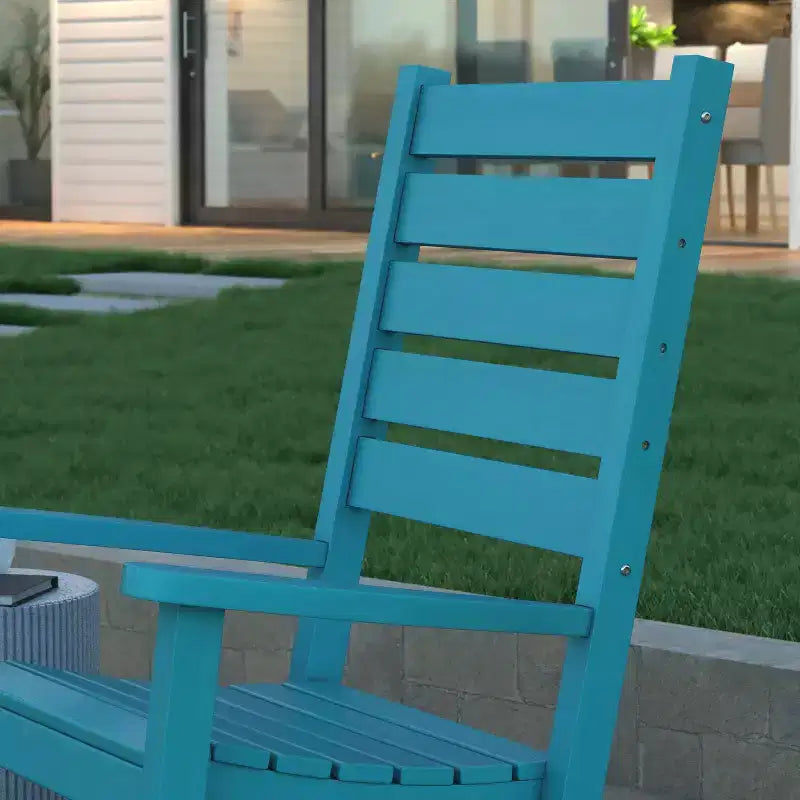 Emma et Oliver – Lot de 2 fauteuils à bascule contemporains en PEHD résistant aux intempéries pour l'intérieur et l'extérieur
