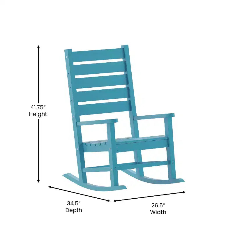 Emma et Oliver – Lot de 2 fauteuils à bascule contemporains en PEHD résistant aux intempéries pour l'intérieur et l'extérieur