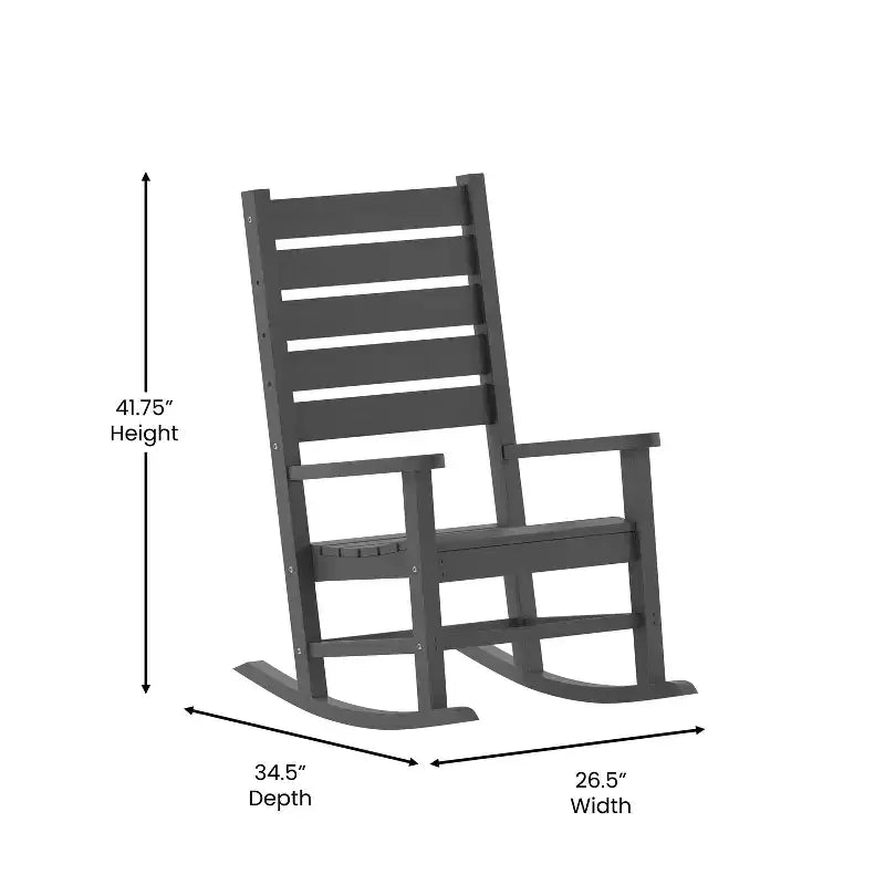 Emma et Oliver – Lot de 2 fauteuils à bascule contemporains en PEHD résistant aux intempéries pour l'intérieur et l'extérieur