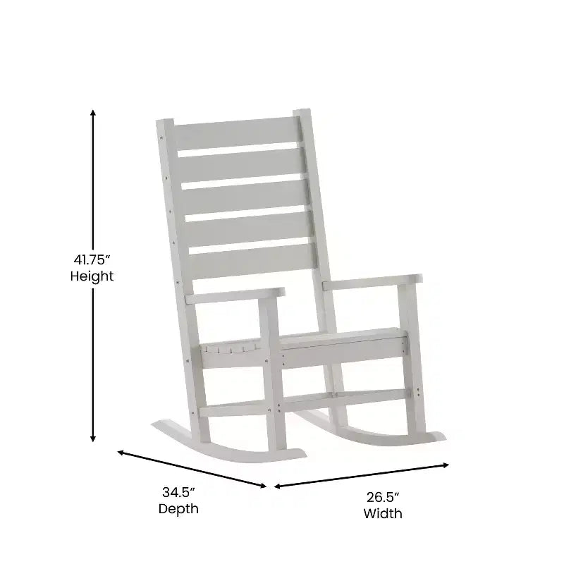 Emma et Oliver – Lot de 2 fauteuils à bascule contemporains en PEHD résistant aux intempéries pour l'intérieur et l'extérieur