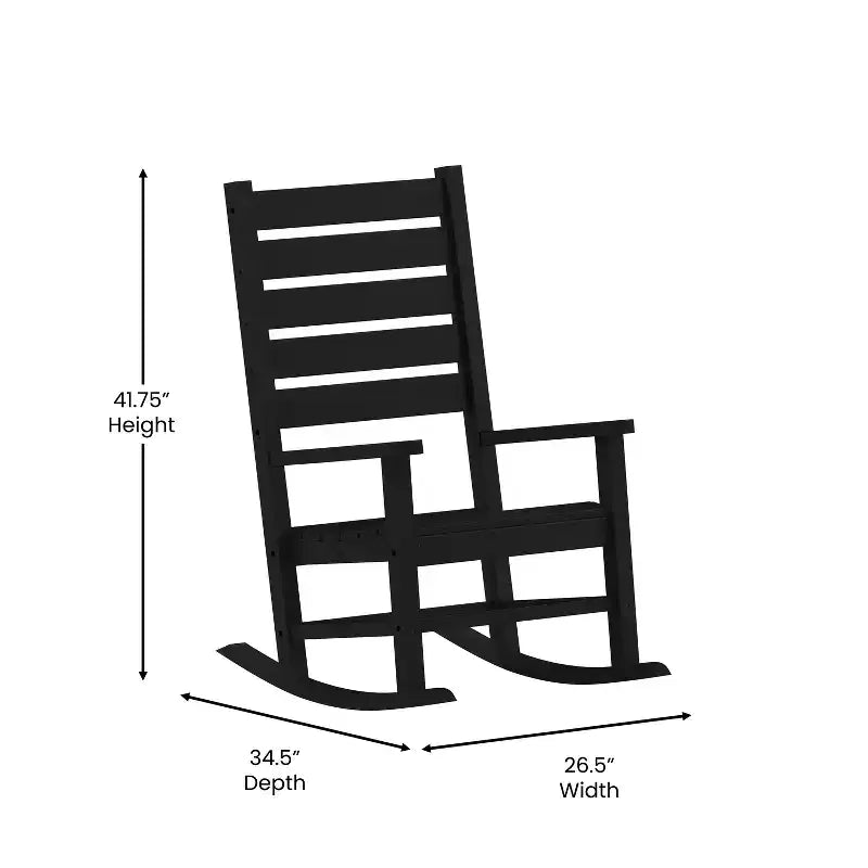 Emma et Oliver – Lot de 2 fauteuils à bascule contemporains en PEHD résistant aux intempéries pour l'intérieur et l'extérieur