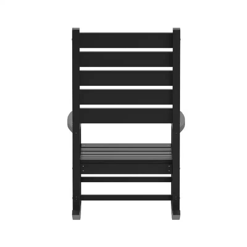 Emma et Oliver – Lot de 2 fauteuils à bascule contemporains en PEHD résistant aux intempéries pour l'intérieur et l'extérieur