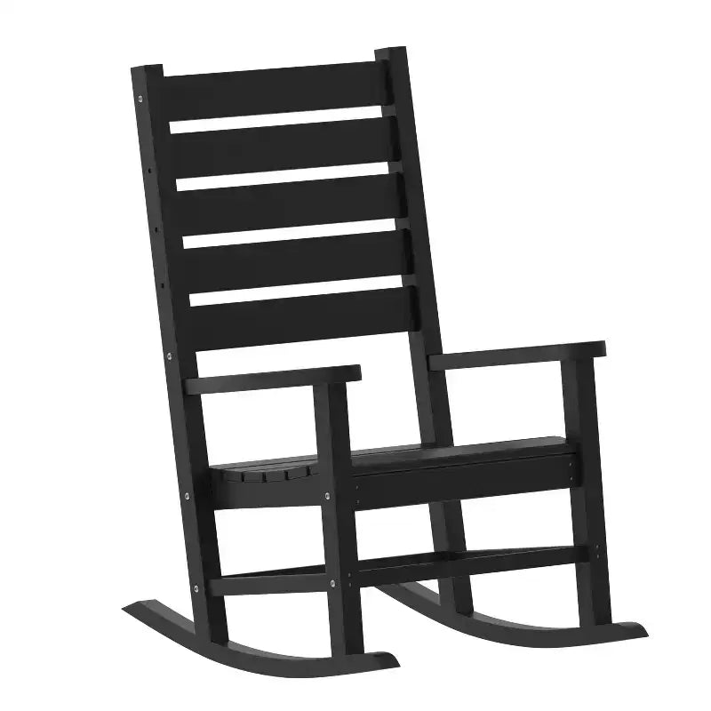Emma et Oliver – Lot de 2 fauteuils à bascule contemporains en PEHD résistant aux intempéries pour l'intérieur et l'extérieur