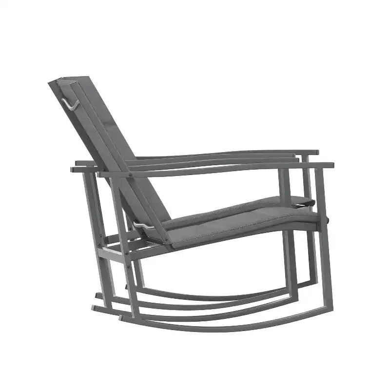 Flash Furniture Brazos Lot de 2 chaises berçantes d'extérieur avec matériau Flex Comfort et cadre en métal