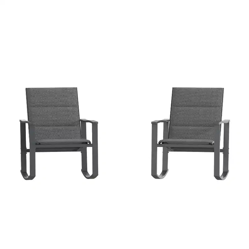 Flash Furniture Brazos Lot de 2 chaises berçantes d'extérieur avec matériau Flex Comfort et cadre en métal