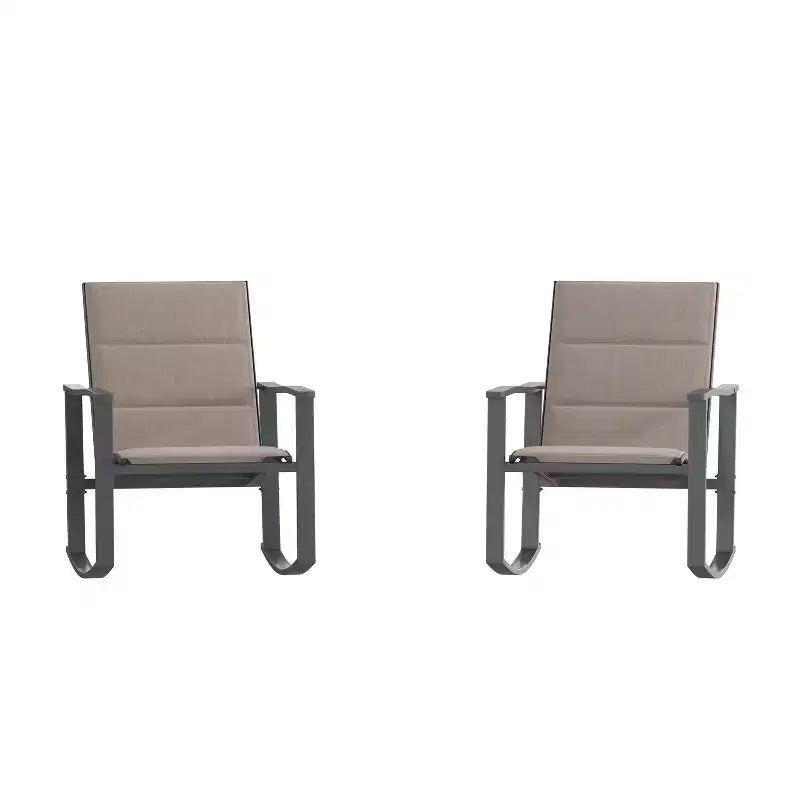 Flash Furniture Brazos Lot de 2 chaises berçantes d'extérieur avec matériau Flex Comfort et cadre en métal