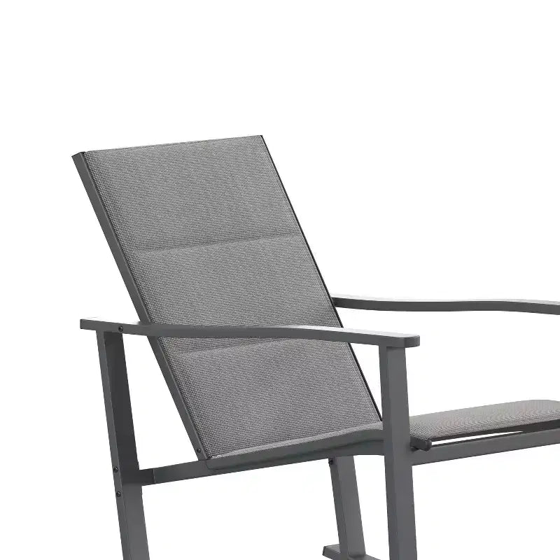 Flash Furniture Brazos Lot de 2 chaises berçantes d'extérieur avec matériau Flex Comfort et cadre en métal