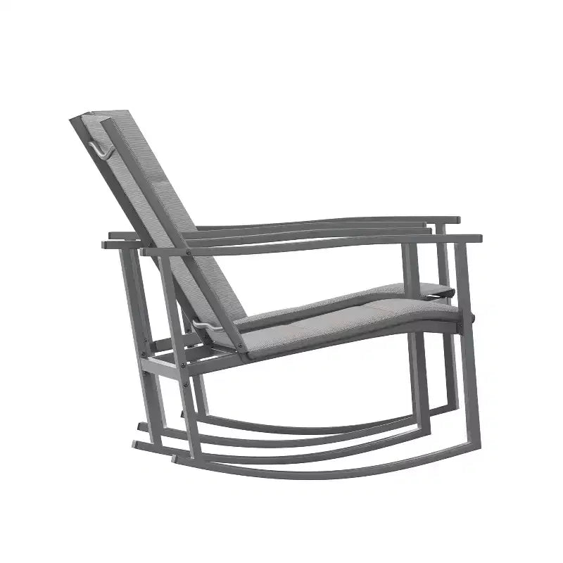 Flash Furniture Brazos Lot de 2 chaises berçantes d'extérieur avec matériau Flex Comfort et cadre en métal