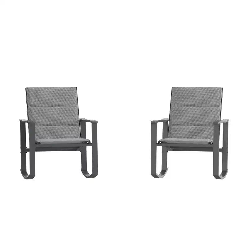 Flash Furniture Brazos Lot de 2 chaises berçantes d'extérieur avec matériau Flex Comfort et cadre en métal