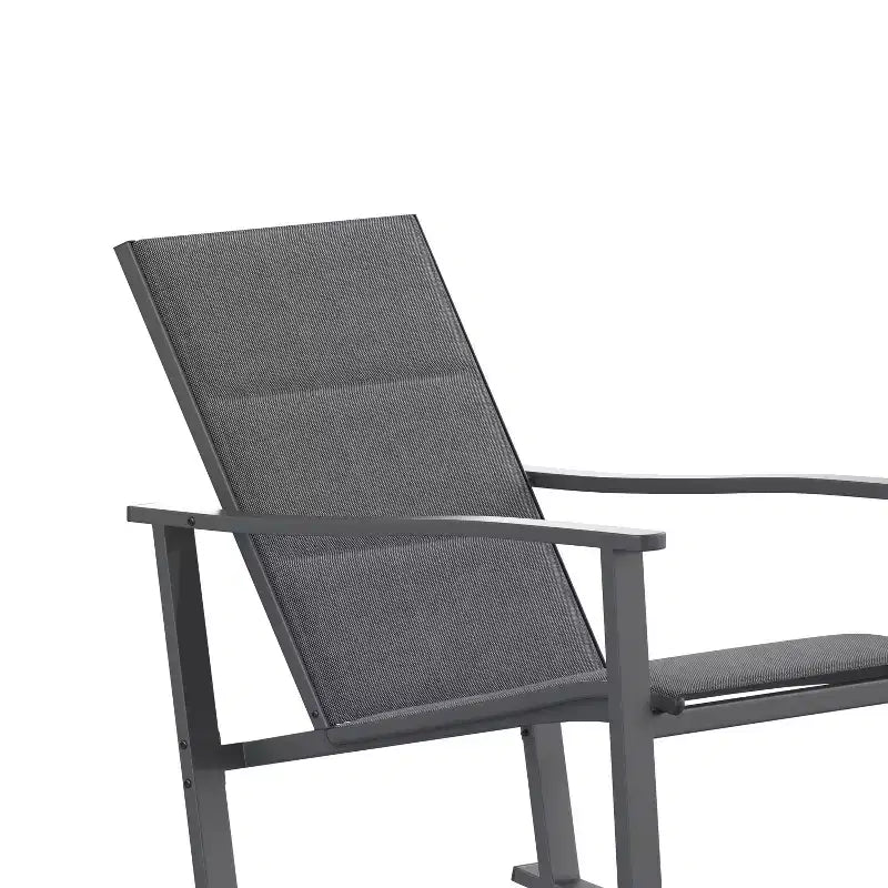 Flash Furniture Brazos Lot de 2 chaises berçantes d'extérieur avec matériau Flex Comfort et cadre en métal