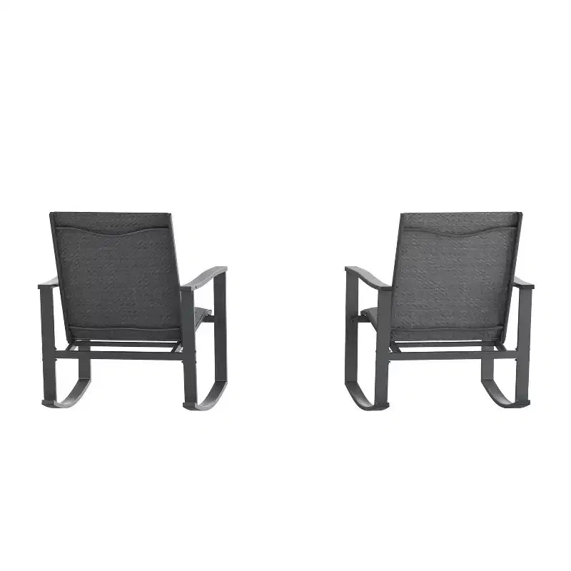 Flash Furniture Brazos Lot de 2 chaises berçantes d'extérieur avec matériau Flex Comfort et cadre en métal