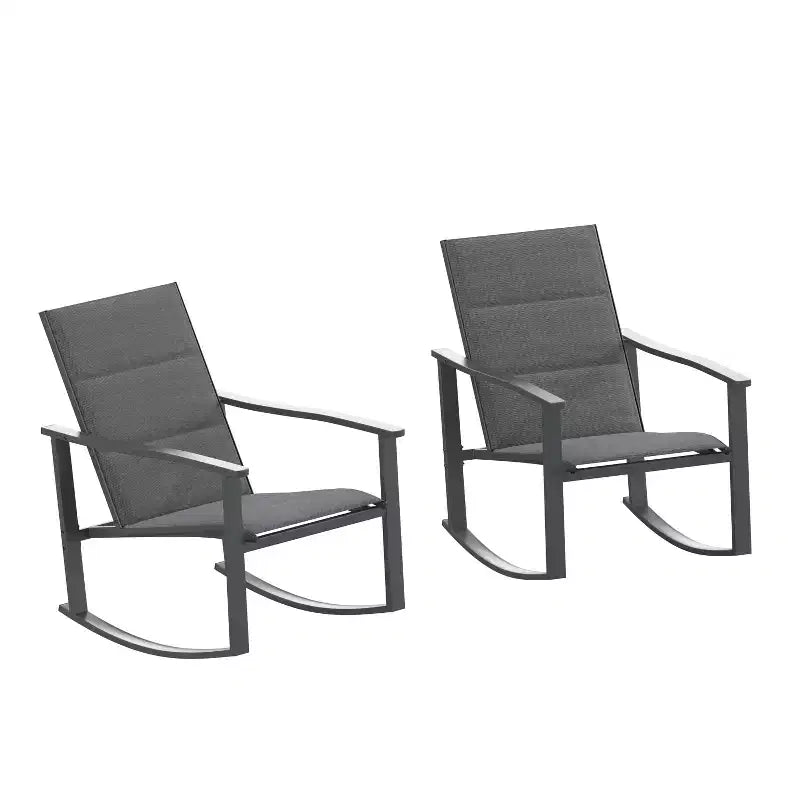 Flash Furniture Brazos Lot de 2 chaises berçantes d'extérieur avec matériau Flex Comfort et cadre en métal