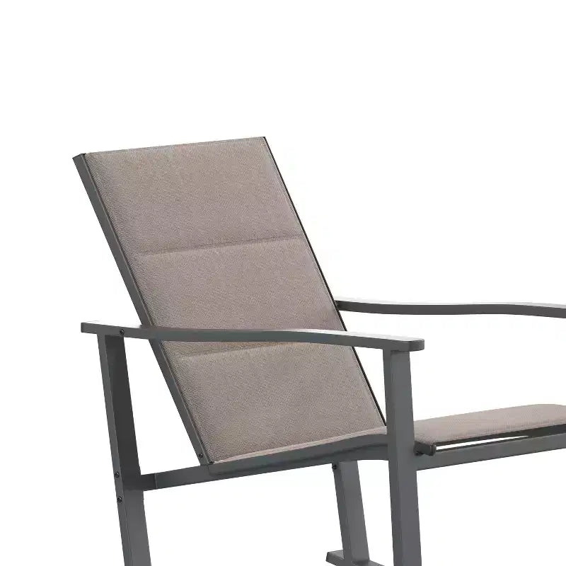 Merrick Lane Ensemble de 2 fauteuils à bascule d'extérieur Flex Comfort avec cadre en acier
