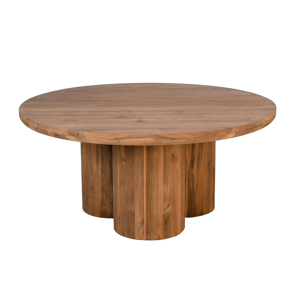 Modern Teak Coffee Table with Round - Living Room | 39"