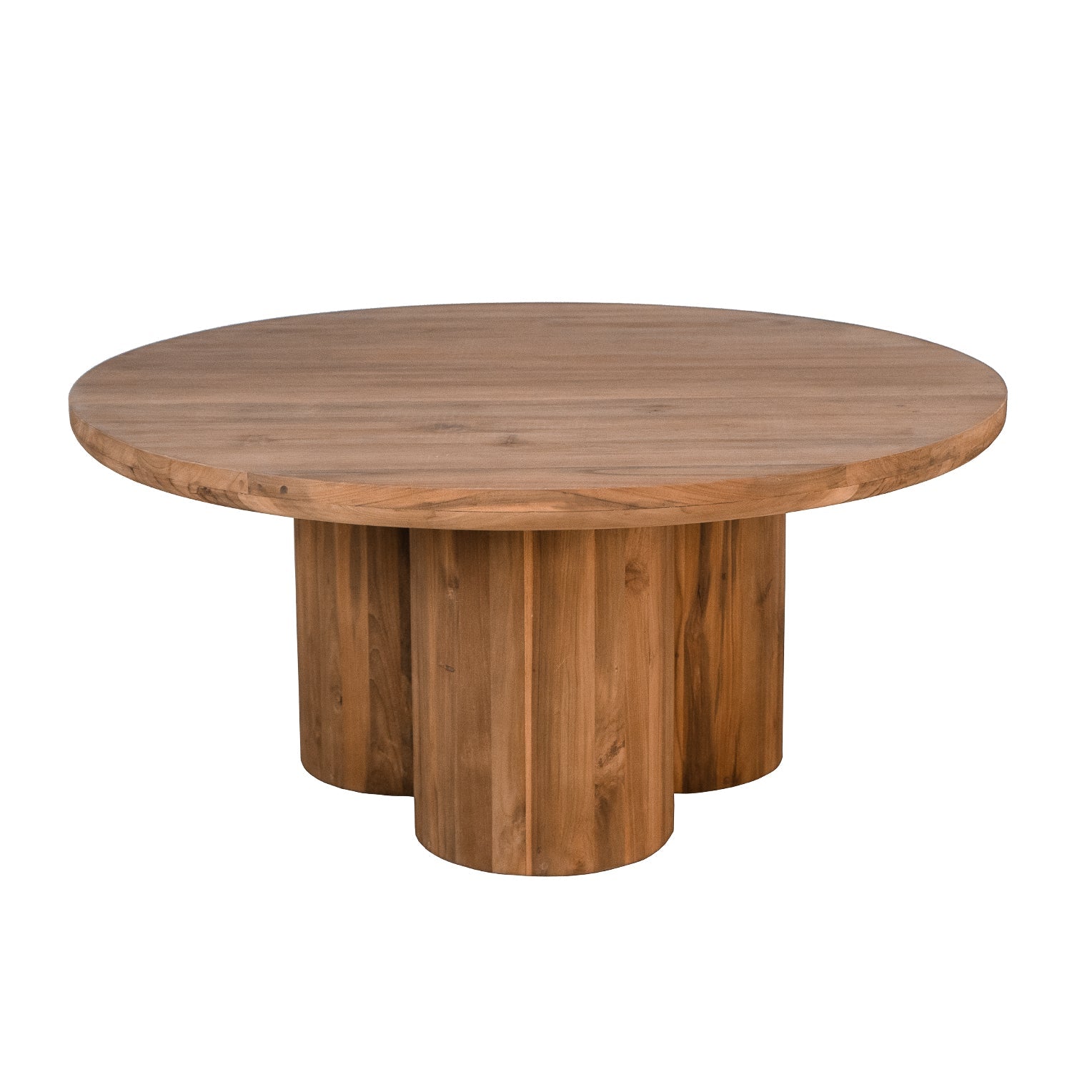 Modern Teak Coffee Table with Round - Living Room | 39"