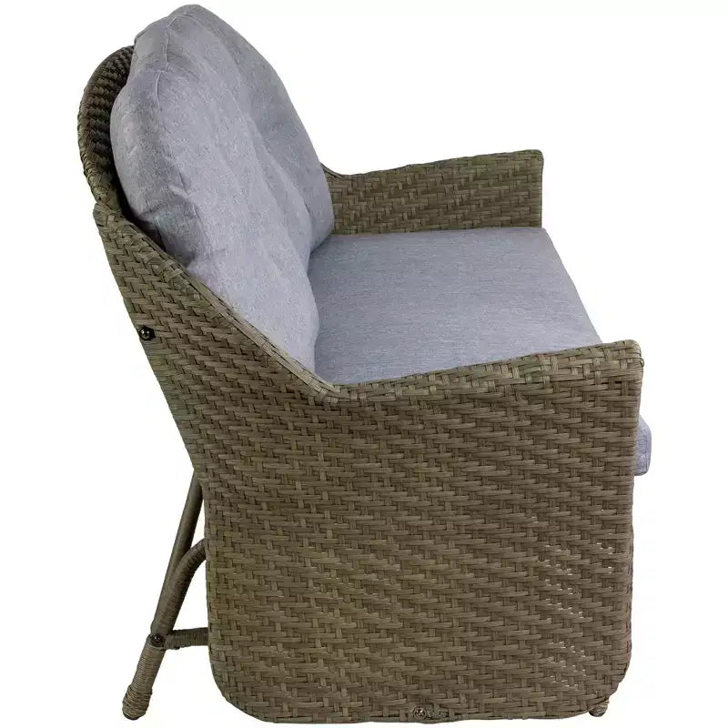 Northlight 46 Fauteuil à bascule double en résine tressée gris taupe avec coussins gris