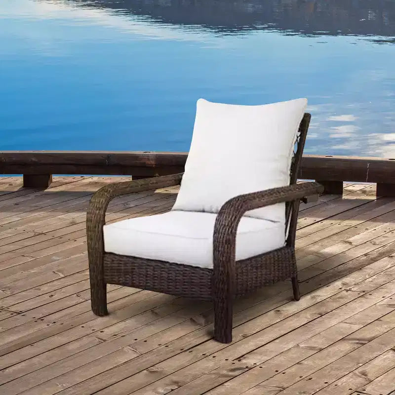 Ensemble de meubles de jardin Four Seasons Courtyard Montego Bay avec 2 chaises d'extérieur rembourrées et réglables pour terrasses et vérandas, résistant aux intempéries, couleur marron