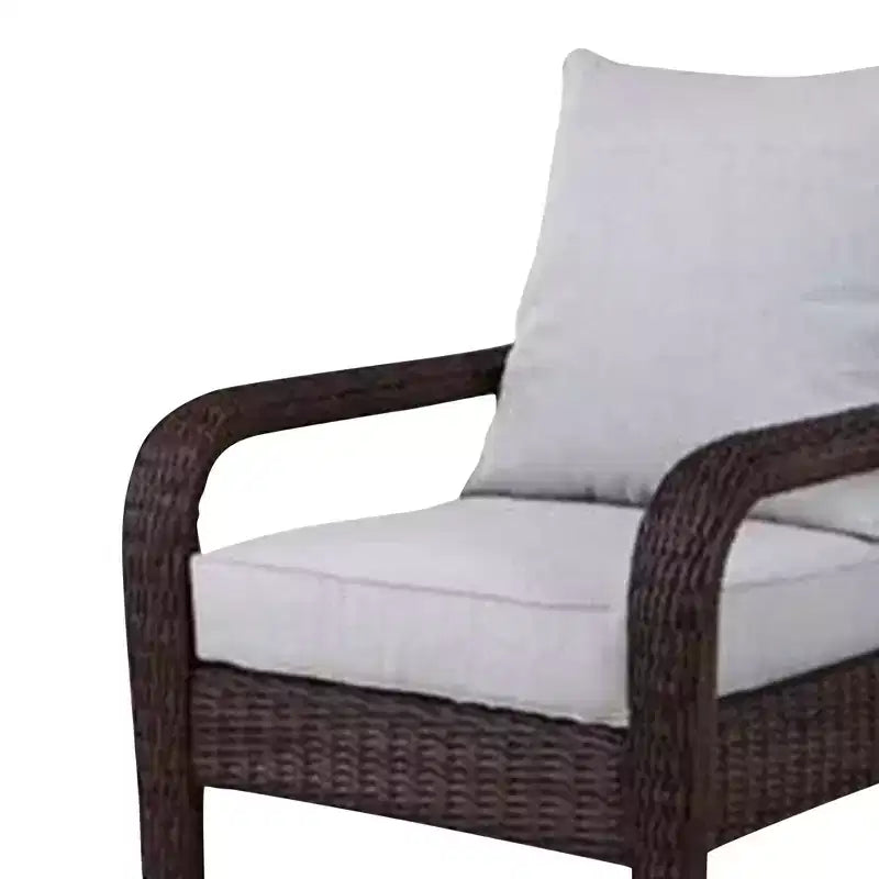 Ensemble de meubles de jardin Four Seasons Courtyard Montego Bay avec 2 chaises d'extérieur rembourrées et réglables pour terrasses et vérandas, résistant aux intempéries, couleur marron
