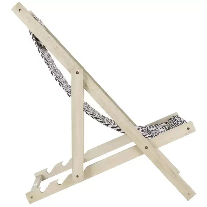 Chaise longue Rive avec coussin intérieur/extérieur - PAT7039 - Bleu marine/Blanc - Safavieh