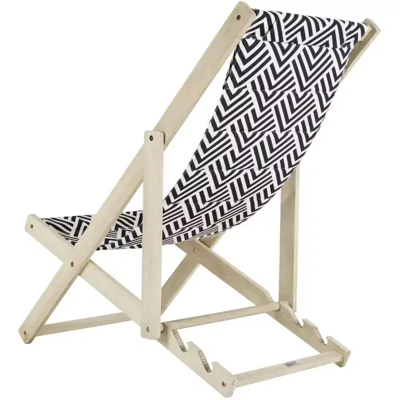 Chaise longue Rive avec coussin intérieur/extérieur - PAT7039 - Bleu marine/Blanc - Safavieh