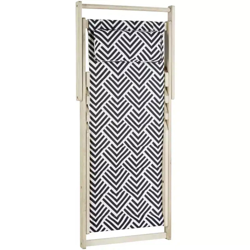 Chaise longue Rive avec coussin intérieur/extérieur - PAT7039 - Bleu marine/Blanc - Safavieh