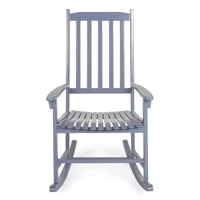 Fauteuil à bascule d'extérieur en bois d'acacia avec dossier à lattes classique de ferme Seagrove, supporte jusqu'à 158 kg - JONATHAN Y