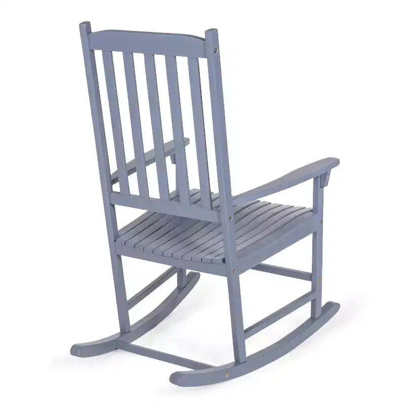Fauteuil à bascule d'extérieur en bois d'acacia avec dossier à lattes classique de ferme Seagrove, supporte jusqu'à 158 kg - JONATHAN Y