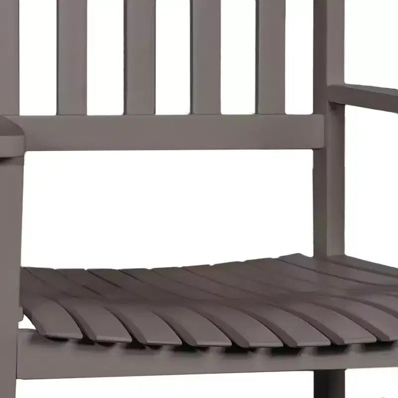 Fauteuil à bascule d'extérieur en bois d'acacia avec dossier à lattes classique de ferme Seagrove, supporte jusqu'à 158 kg - JONATHAN Y