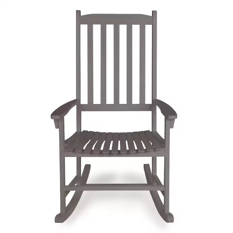 Fauteuil à bascule d'extérieur en bois d'acacia avec dossier à lattes classique de ferme Seagrove, supporte jusqu'à 158 kg - JONATHAN Y