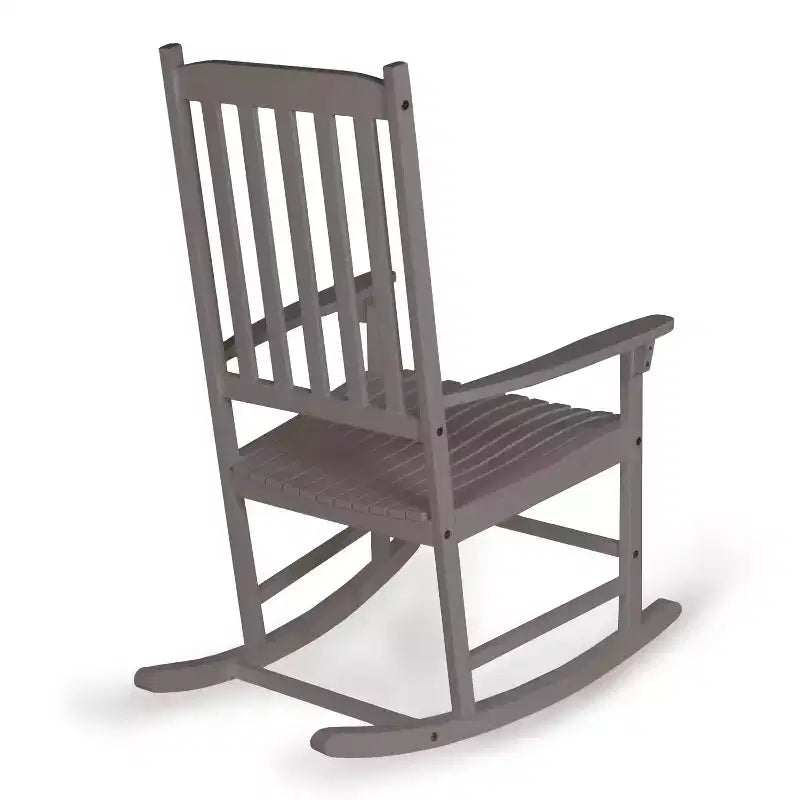 Fauteuil à bascule d'extérieur en bois d'acacia avec dossier à lattes classique de ferme Seagrove, supporte jusqu'à 158 kg - JONATHAN Y