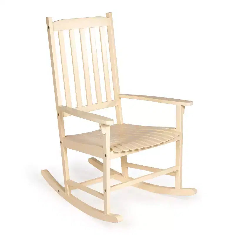 Seagrove Farmhouse Classic Slat-Back 350-LBS Support Acacia Wood Outdoor Rocking Chair- JONATHAN Y
