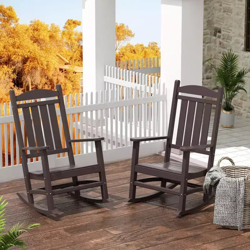 WestinTrends Fauteuil à bascule de véranda classique en polyéthylène résistant aux intempéries (lot de 2)