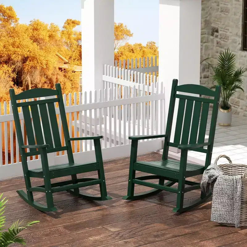 WestinTrends Fauteuil à bascule de véranda classique en polyéthylène résistant aux intempéries (lot de 2)