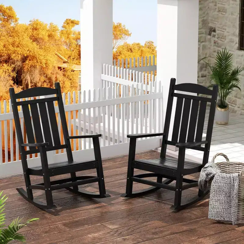 WestinTrends Fauteuil à bascule de véranda classique en polyéthylène résistant aux intempéries (lot de 2)