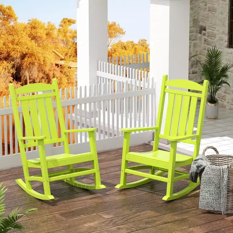 WestinTrends Fauteuil à bascule de véranda classique en polyéthylène résistant aux intempéries (lot de 2)