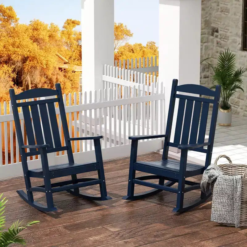 WestinTrends Fauteuil à bascule de véranda classique en polyéthylène résistant aux intempéries (lot de 2)