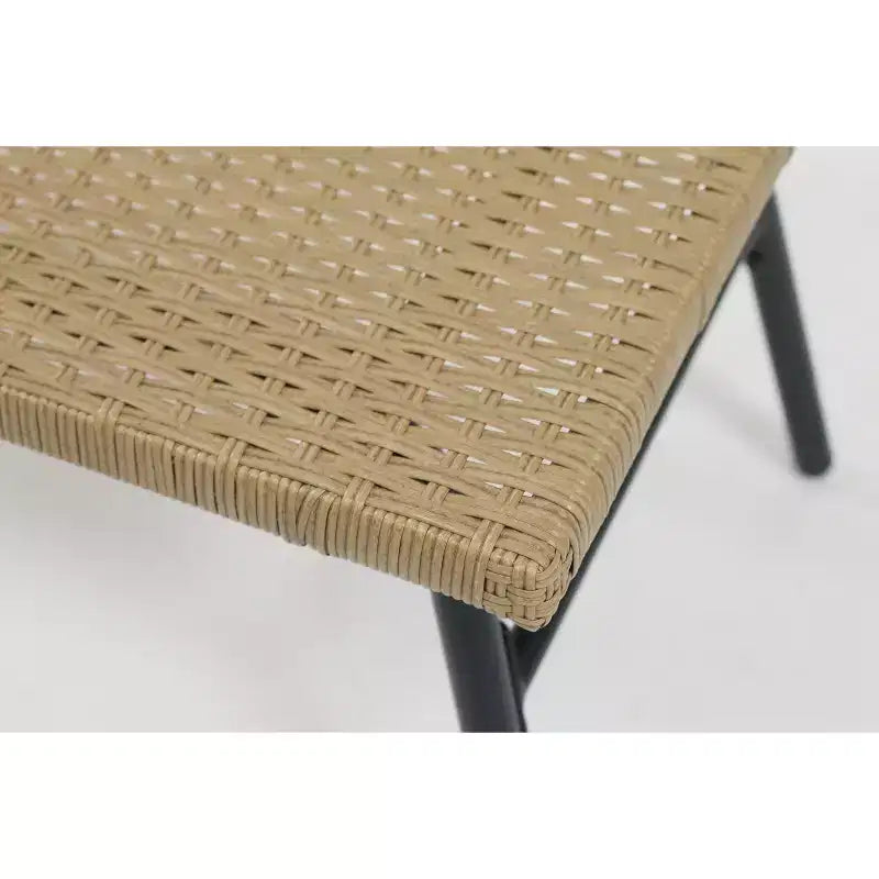 Fauteuil œuf en osier pour patio extérieur avec repose-pieds 4W, Gris Bleu/Beige -ModernLuxe