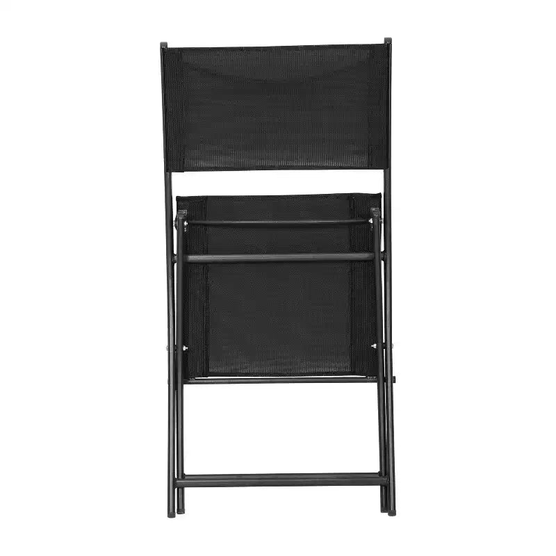 Lot de 4 chaises pliantes Emma and Oliver pour usage intérieur/extérieur avec matériau Flex Comfort et cadres en acier