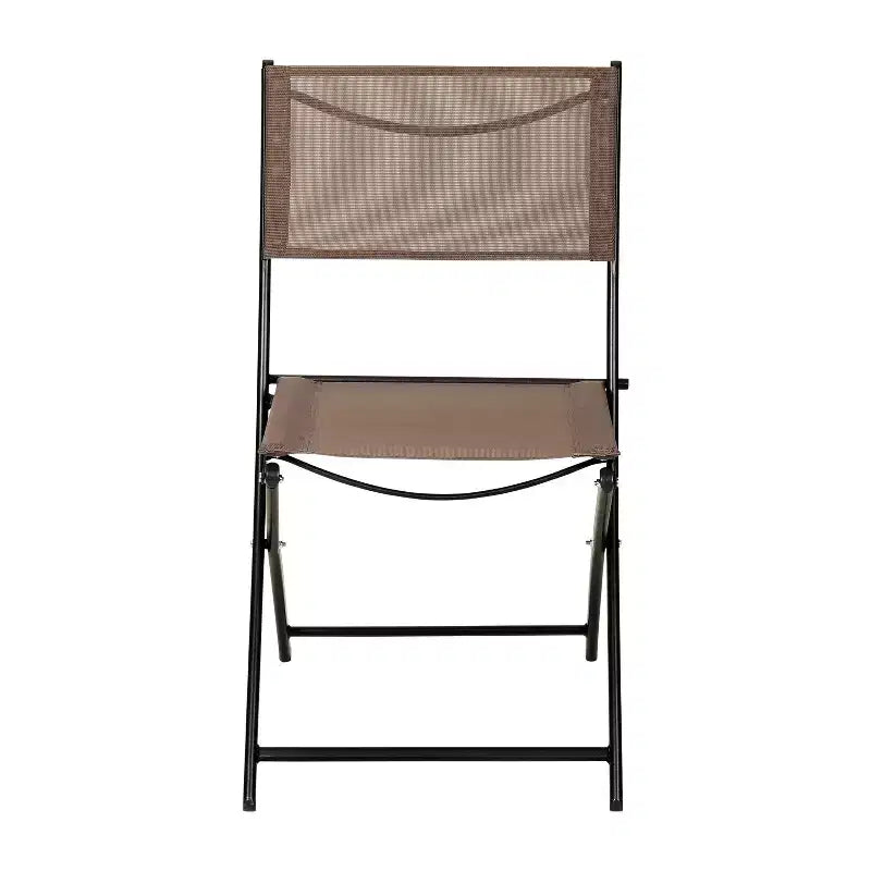 Lot de 4 chaises pliantes Emma and Oliver pour usage intérieur/extérieur avec matériau Flex Comfort et cadres en acier