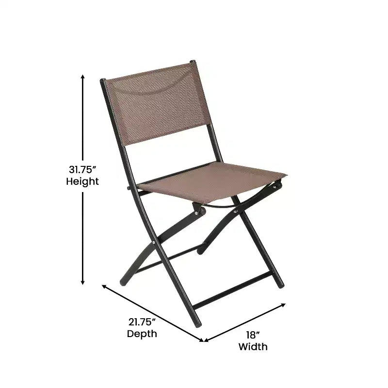 Lot de 4 chaises pliantes Emma and Oliver pour usage intérieur/extérieur avec matériau Flex Comfort et cadres en acier