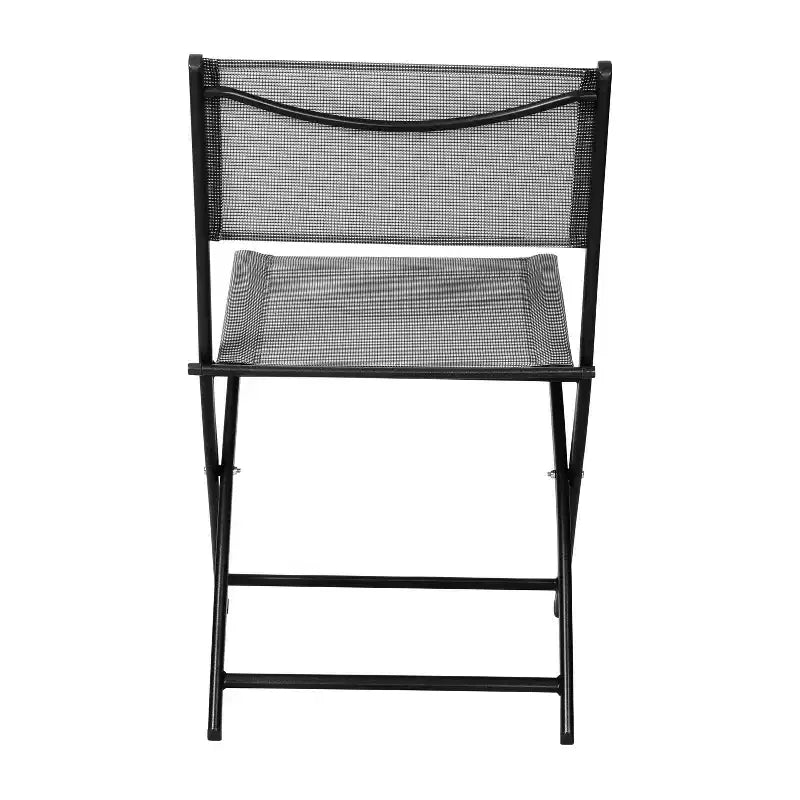 Lot de 4 chaises pliantes Emma and Oliver pour usage intérieur/extérieur avec matériau Flex Comfort et cadres en acier