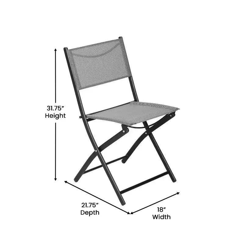 Lot de 4 chaises pliantes Emma and Oliver pour usage intérieur/extérieur avec matériau Flex Comfort et cadres en acier