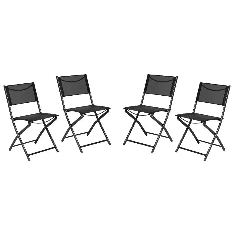 Lot de 4 chaises pliantes Emma and Oliver pour usage intérieur/extérieur avec matériau Flex Comfort et cadres en acier