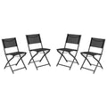 Lot de 4 chaises pliantes Emma and Oliver pour usage intérieur/extérieur avec matériau Flex Comfort et cadres en acier