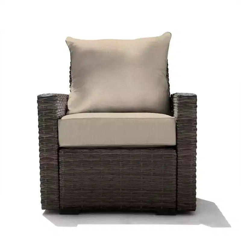 Honeycomb Outdoor Carmel Seat - Espresso Wicker Chair: Weather Resistant Modular Patio Lounge Furniture