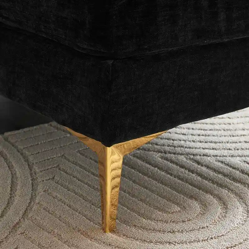 Canapé modulable d'intérieur à 3 places avec pieds trépied dorés