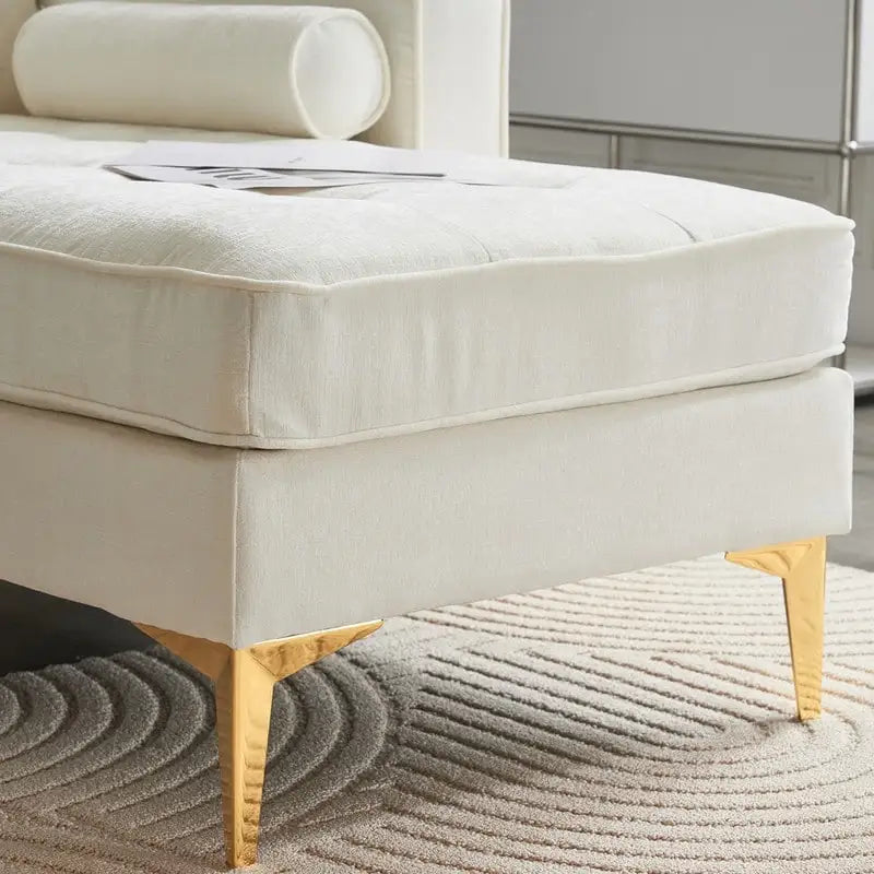 Canapé modulable d'intérieur à 3 places avec pieds trépied dorés