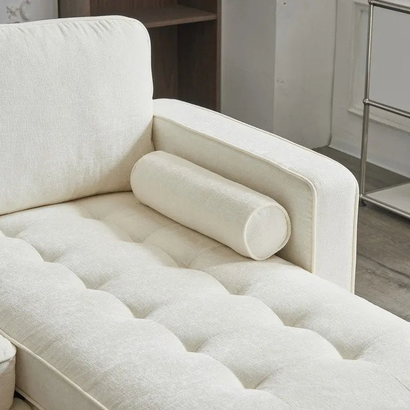 Canapé modulable d'intérieur à 3 places avec pieds trépied dorés
