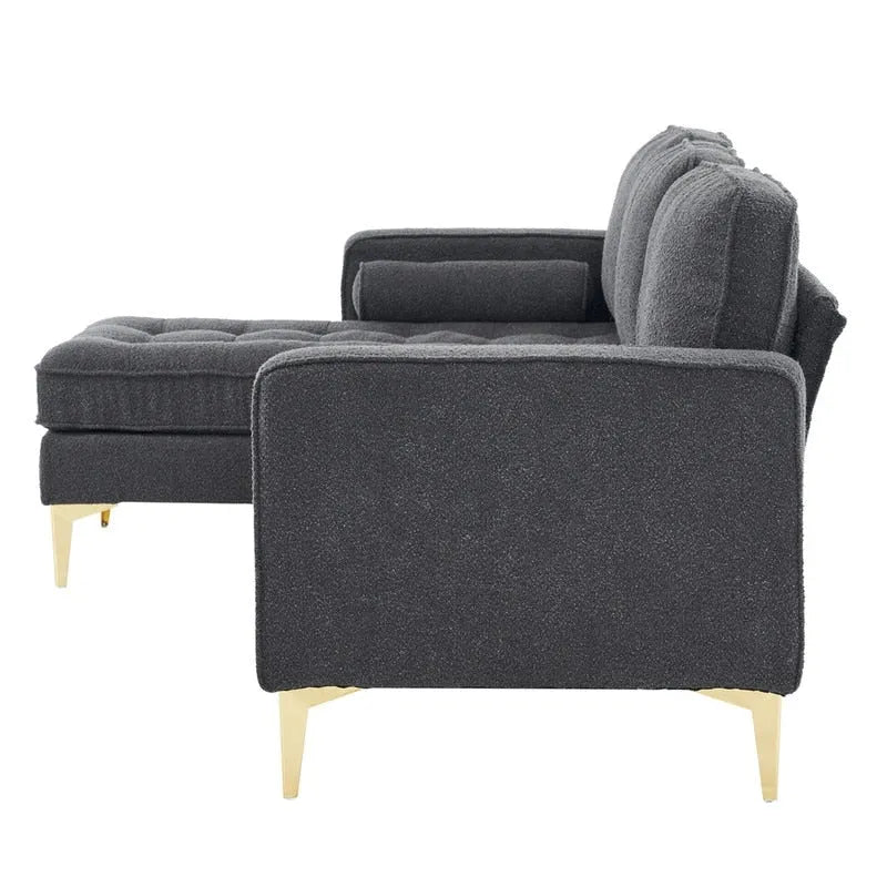 Canapé modulable d'intérieur à 3 places avec pieds trépied dorés